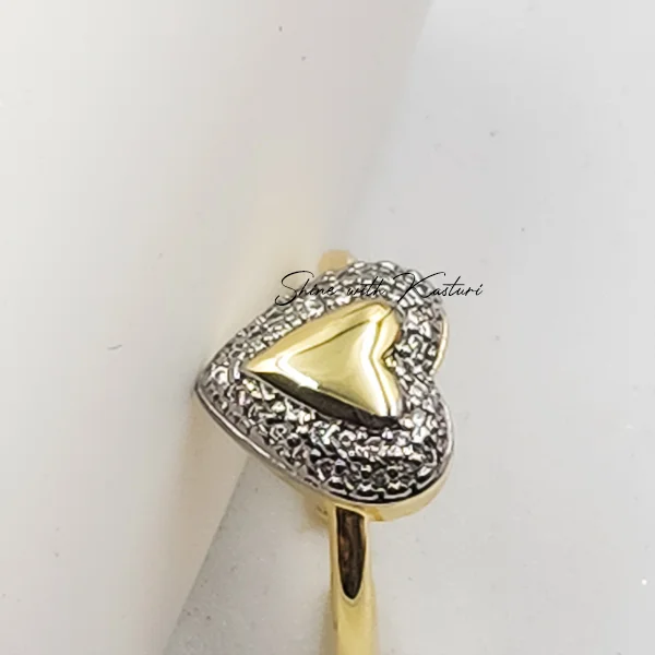 Dual Tone Heart Adjustable Ring - Image 3