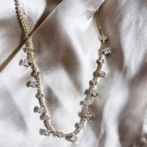 Alternative view of Tennis Necklace with Stones, 2 Tone