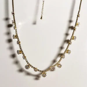 Alternative view of Tennis Necklace with Stones, 2 Tone