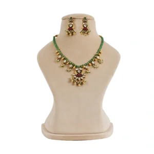 Alternative view of Ethnic Choker Necklace Polki & Stone