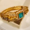 Antique Gold Elephant Kada with Stone