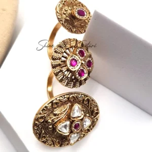 Antique Gold Multi-Finger Indian Ring