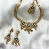 Gold Plated Choker Set with Inlay on Stones