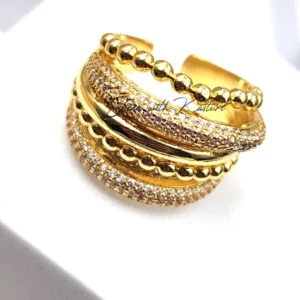 Alternative view of Gold Regal Layered Ring