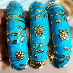 Jeweled Bloom Bangle, Blue