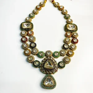 Traditional Kundan Multicolor Necklace with Polki Stones