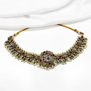 Alternative view of Ethnic handmade Choker in dual tone