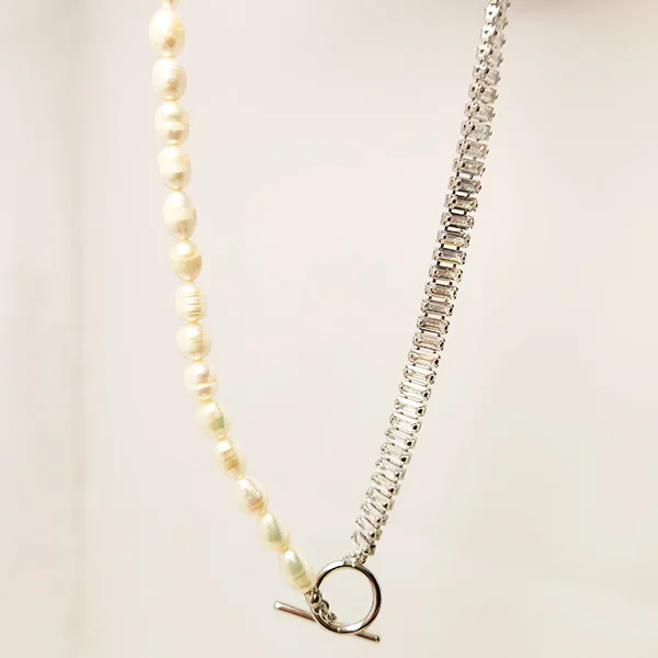 Shop Pearl Baguette Layer Necklace