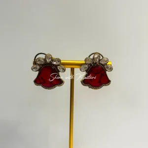 Swati Premium Stone and Polki Floral Stud Earrings