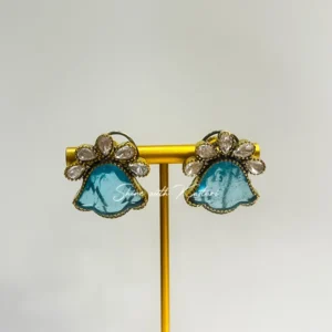 Swati Premium Stone and Polki Floral Stud Earrings