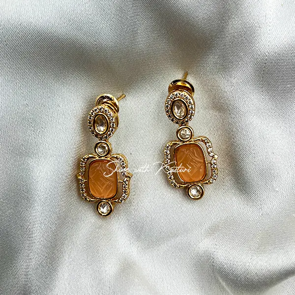 Regal Carved Amber Crystal Statement Necklace - Image 3