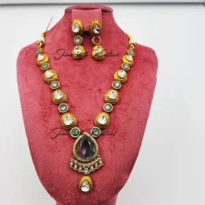 Mira Royal Long Necklace Set, Ruby