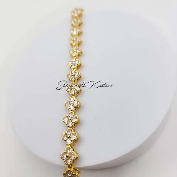 Floral Bracelet, Gold-Plated - Image 2