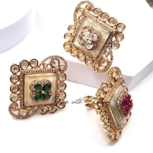 Statement Kundan Ring with stones