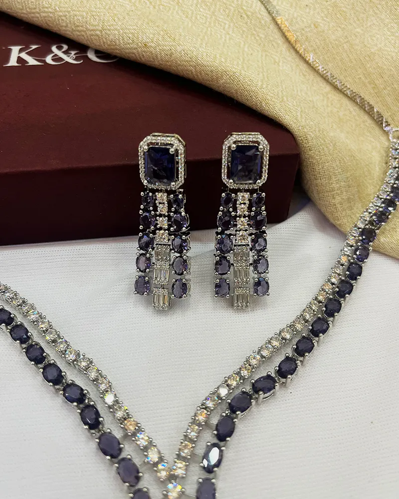 Tara Layered Necklace with CZ Stone - Image 3