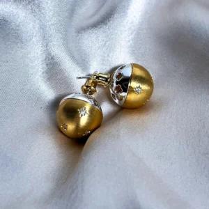 Solstice Dome Studs, Unique Party Earrings