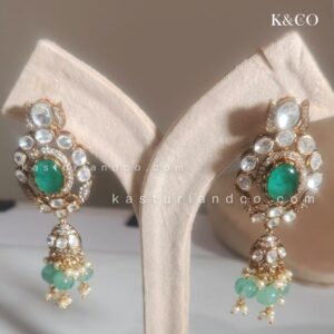 Alternative view of Mossainite Natural Stone Necklace Green