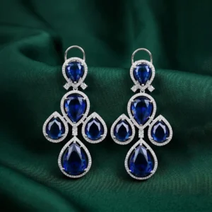 Kareena CZ Stone Earring, Blue