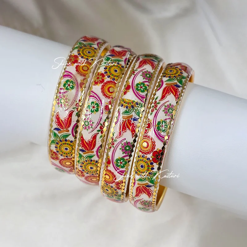 Buy Floral Meenakari Handcrafted Bangles