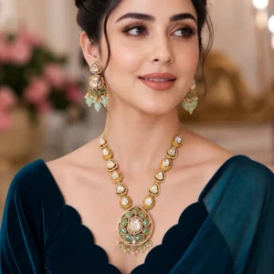 Buy Long Kundan Necklace with Pendant