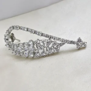 Celestia Diamond Leaf Ear Crawler Earrings