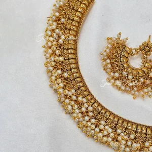 Alternative view of Chandrika Pearl Heritage Choker Set