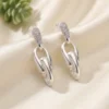Clink Silver Link Earrings