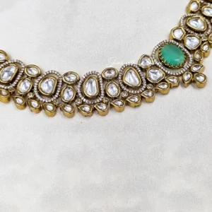 Emerald Grace Premium Polki Necklace