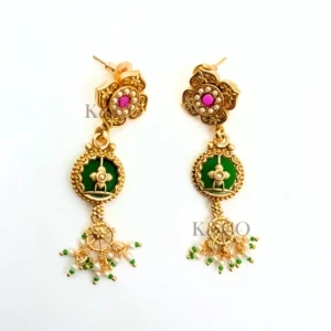 Heritage Charm Necklace with Long Earrings - Image 3