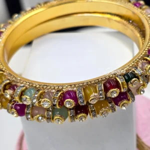 Multicolor Kundan Crystal Bangles