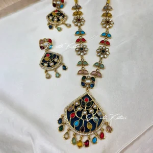Multicolor Kundan Necklace Set Online