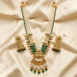 Shop Regal Emerald Beads Long Necklace
