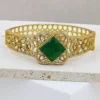 Royal Square Cut Gold CZ Bangle