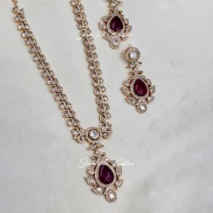 Ruhani Ruby Kundan Long Necklace Set