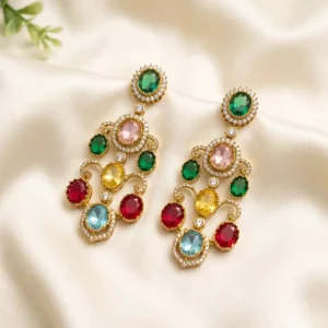 Sabyasachi Inspired Navratan Statement Earrings