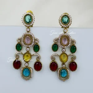 Sabyasachi Inspired Navratna Statement Earring