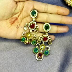Sabyasachi Inspired Navratna Statement Earrings