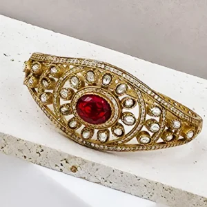 Shop Antique Kundan Kada Bangle with Ruby Stone