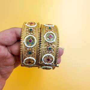 Shop Gold-Plated Kundan Meenakari Kada