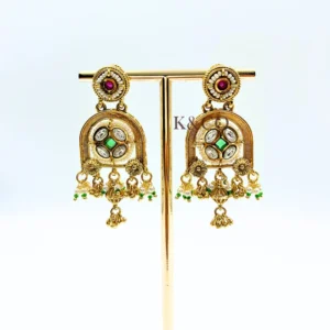 Kundan Necklace Set with Multi-Layer Beads - Image 6