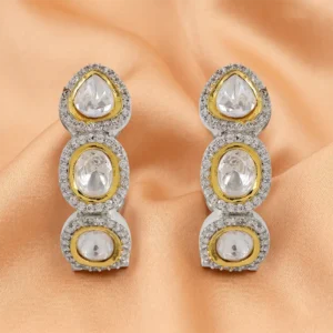 Alternative view of Jia Classic Polki CZ Earrings