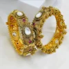 Shop Kundan Antique Gold Bangles