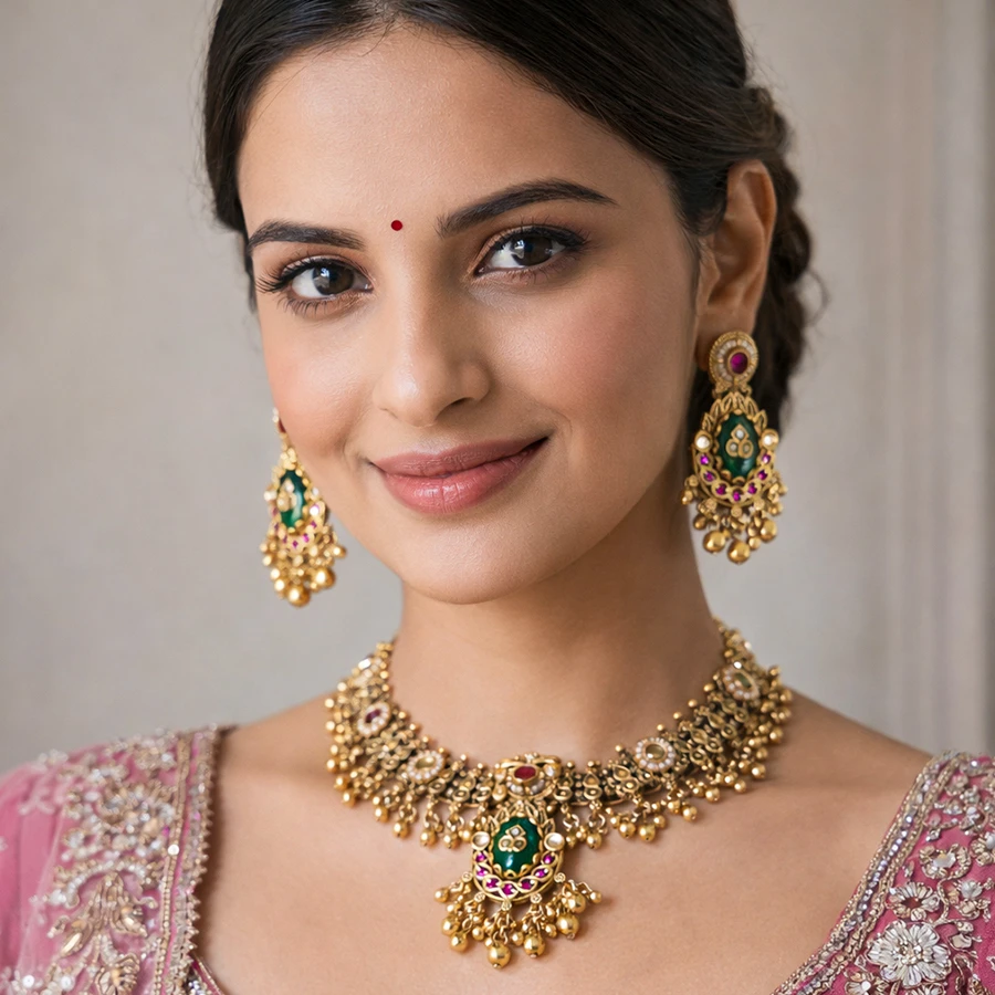 Shop Kundan Antique Necklace