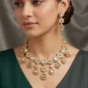 Shop Multicolor Teardrop Kundan Polki Necklace