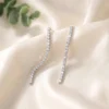 Silver Curved Tennis Earrings