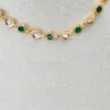 Slim Kundan Choker with Green Stones - Traditional Necklace