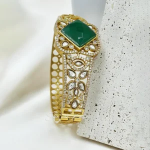 Square Cut Gold CZ Bangles