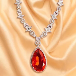 Alternative view of Celeste Pear Drop Necklace Set, Orange