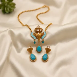 Ethnic Ganpati Necklace with Earrings - Image 3