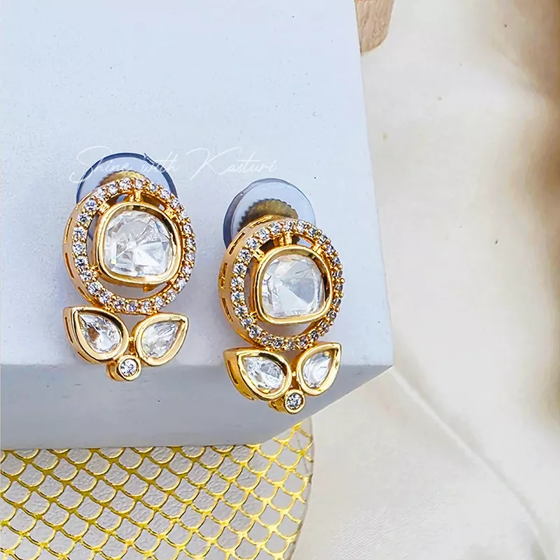 Marble Moissanite Double Layer Pendant Necklace, Blue - Image 3